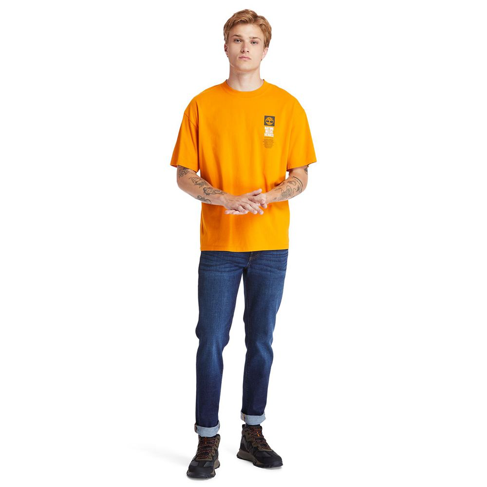 Timberland Mens T-Shirts Heritage Short-Sleeve Tree Pack - Orange - India ZR4925786